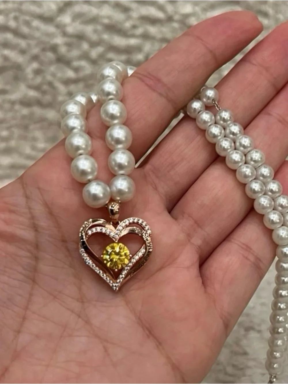 925s Rose Gold Birth Stone Pendant Love Pearl Necklace